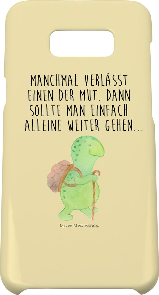 Mr. & Mrs. Panda Samsung Galaxy S8 plus Handyhülle Schildkröte Wanderer - Gelb Pastell - Geschenk, Motivationssprüche, Handycover, Handy, Cover...