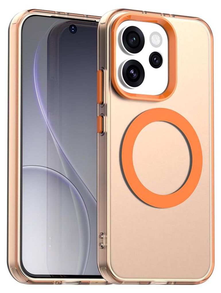 Magnetisch Hülle für Oppo Reno15 Pro Max, Schlank Durchscheinend Matt Stoßfest Handyhülle Orange