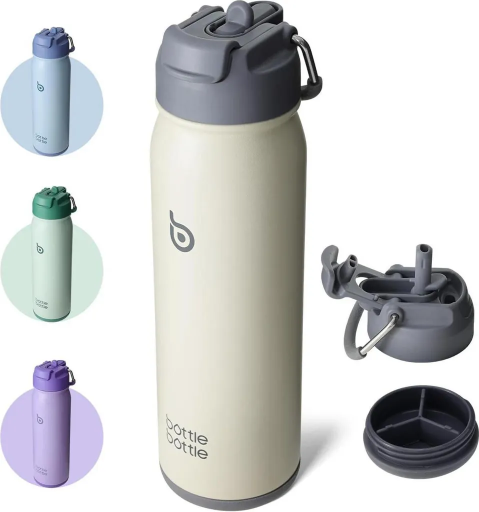Borraccia Wellness in Acciaio 24oz Grigio: Idratazione e Salute 2-in-1