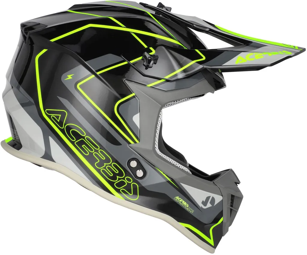 Casque Motocross Acerbis Linear 2026 Noir Gris Jaune Fluo Taille S - 2