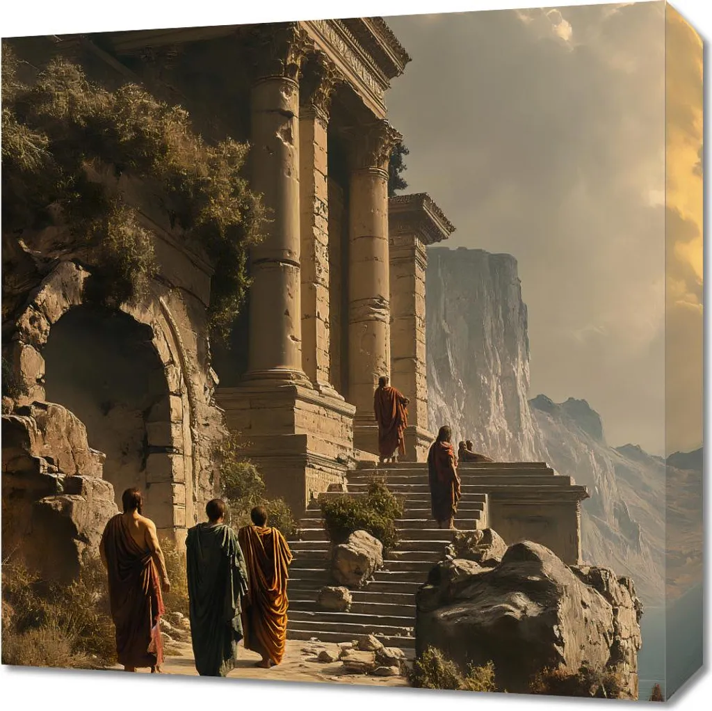 Quadro 50x50 cm Il Tempio della Saggezza - Arte Moderna da Parete