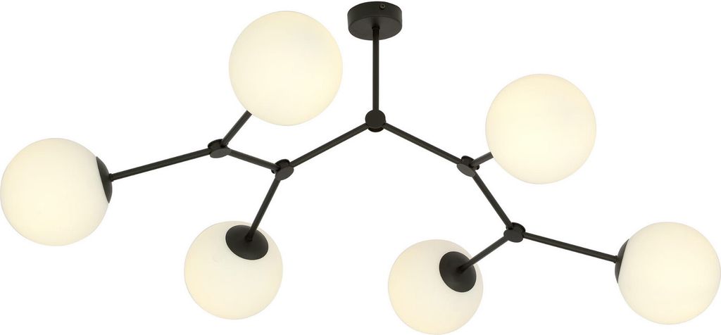 Lustr Emibig 6xE14 40W SPACE 6 BLACK/OPAL 1133/6 Obrázek produktu 