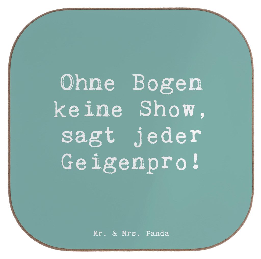 Mr. & Mrs. Panda Untersetzer für Gläser Spruch Geige Bogen - Meeresbrise - Geschenk, Violinist, Instrument, Tischuntersetzer, Holzuntersetzer, Or...