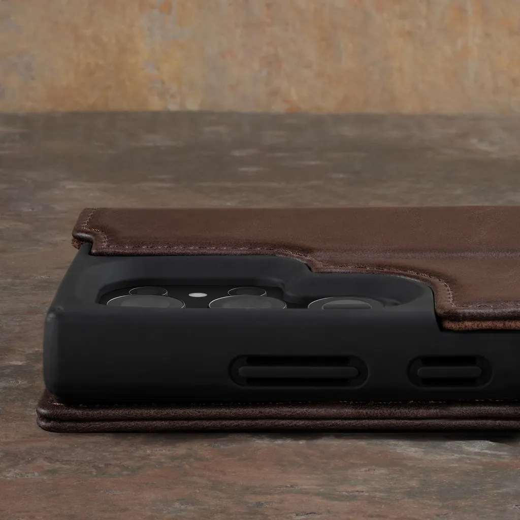Custodia Portafoglio TORRO Galaxy S23 Ultra Pelle Marrone Scuro - 7