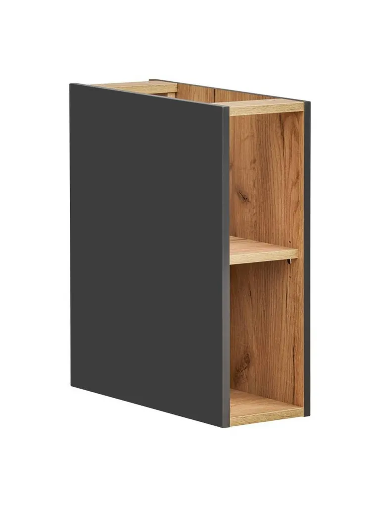 Petit Meuble de Salle de Bain Noir Mat 20 cm - Design Épuré et Moderne