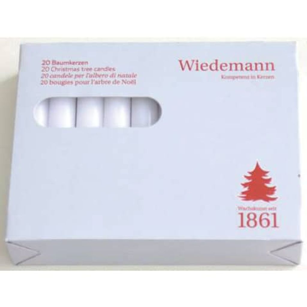 Wiedemann 580801.004 Christbaumkerze - weiß, 20 Stück Zdjęcie produktu 