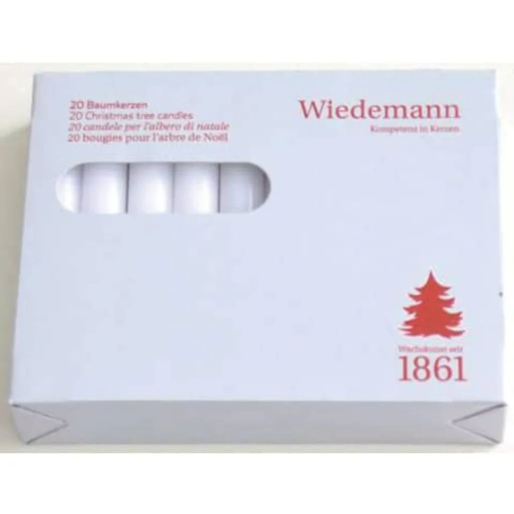 Bougies blanches pour sapin de Noël Wiedemann, pack de 20 déco d'hiver