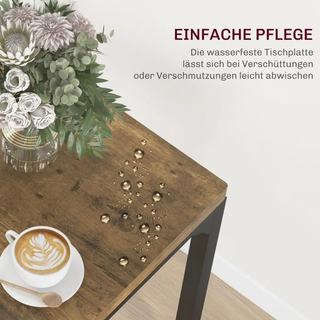 Petite table de cuisine avec 2 chaises marron Ensemble repas compact MDF