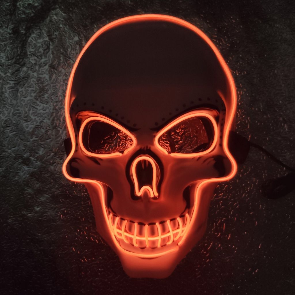 Maschera di Halloween con luci LED, testa di fantasma Immagine del prodotto 