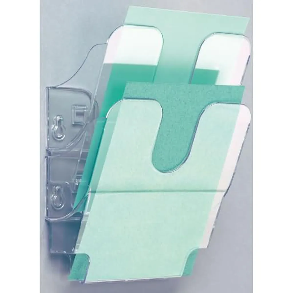 Présentoir de documents A5 vertical transparent à 2 compartiments - 5
