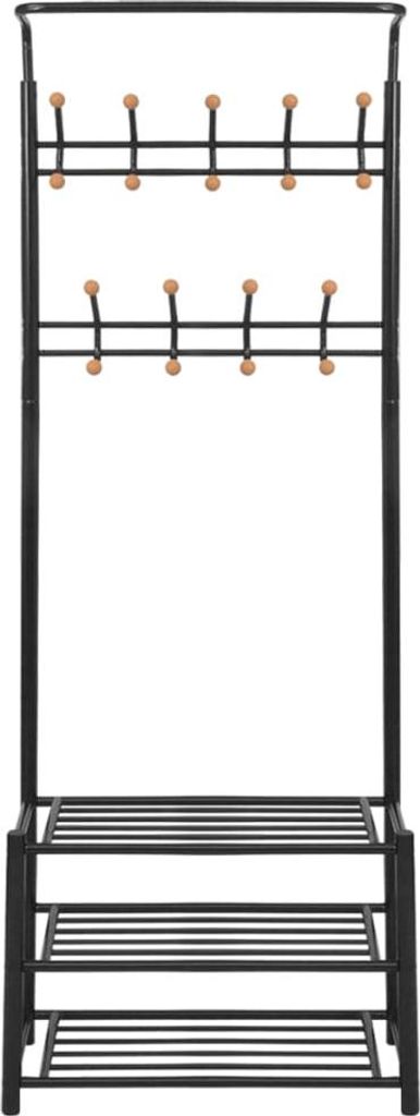 vidaXL Věšák na kabáty s botníkem 68×32×182,5 cm černý Obrázek produktu 