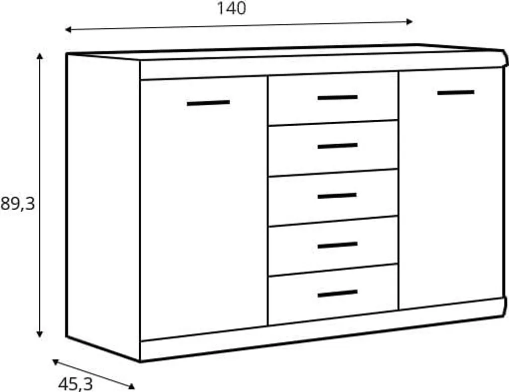 Buffet de chambre Commode Imperial : mobilier de rangement chic et gris - 5