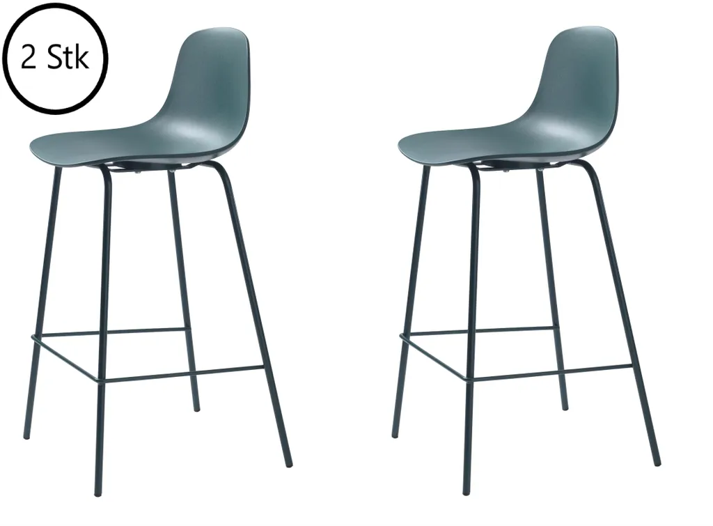 Tabourets de Bar pour Îlot de Cuisine WHITBY Set de 2 Pétrole 47x93x48
