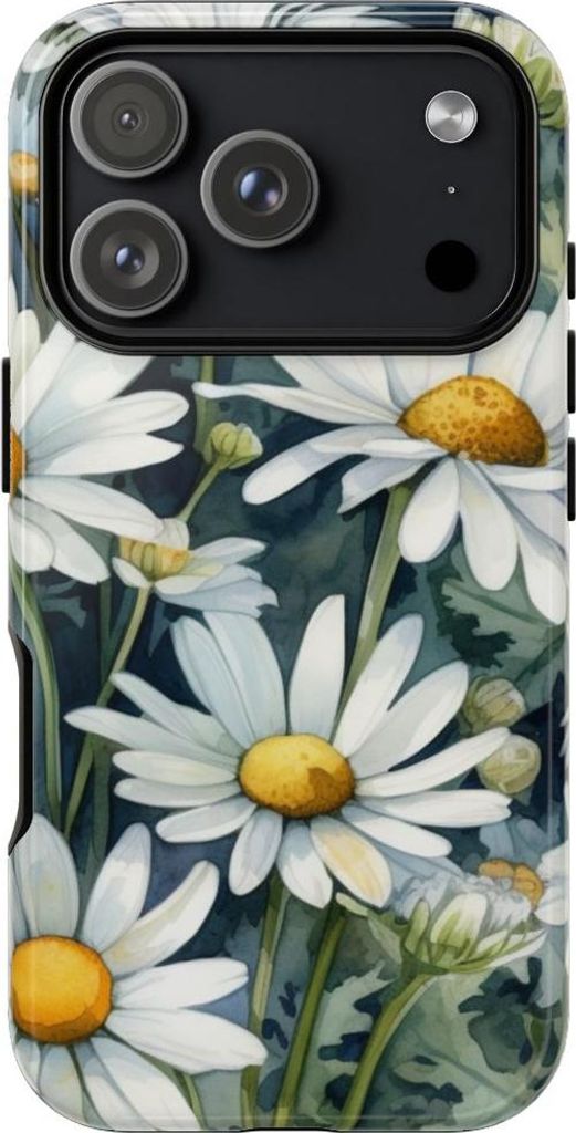 Weiße Kamillenblüten im Aquarellstil – Hülle Kompatibel mit iPhone 17 Pro