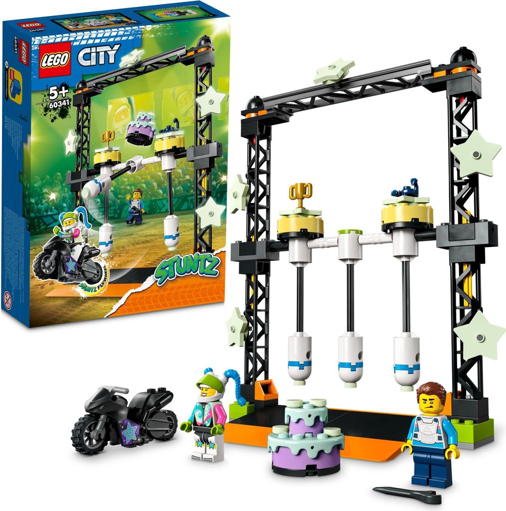 LEGO 60341 City Stuntz Umstoß-Challenge Set, inkl. Motorrad Produktbild 