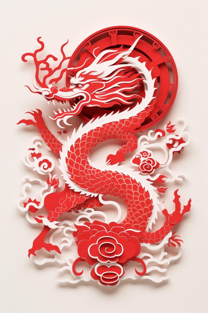 Plakat 20x30cm Roter Drache