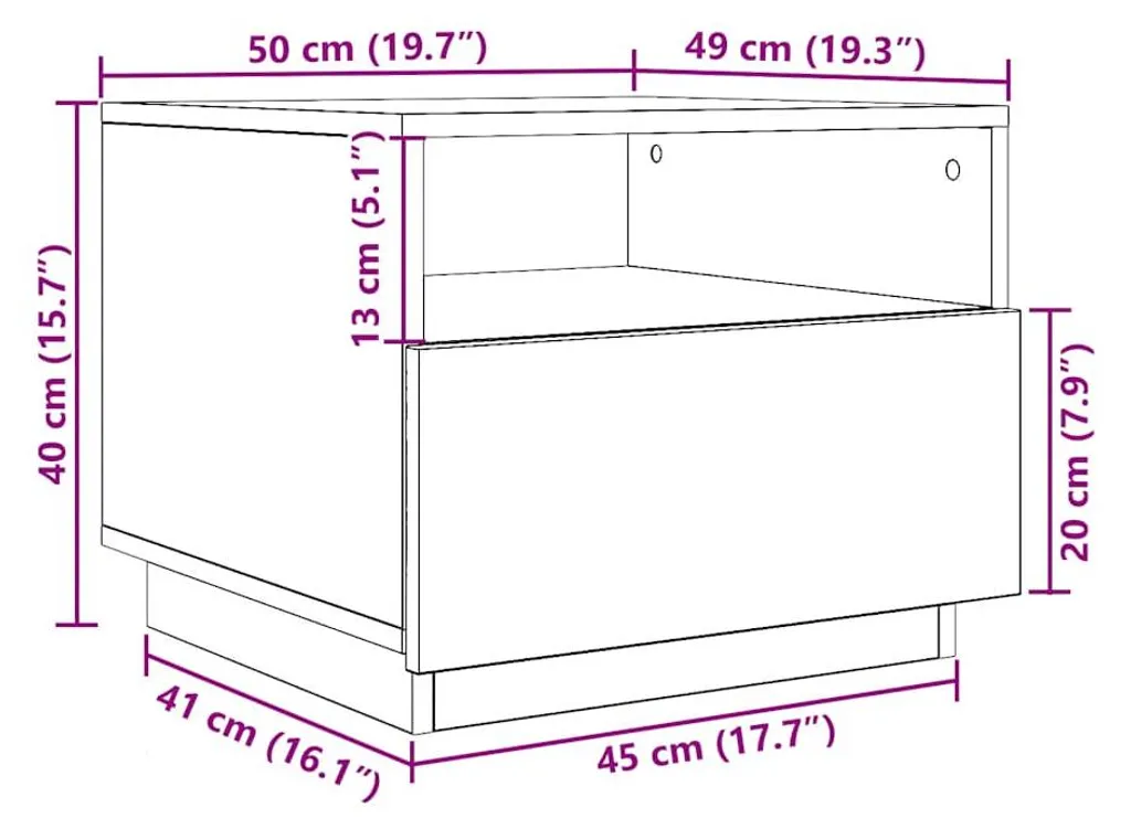 Table basse LED noire 50x49 cm : solution déco pour petit salon - 7