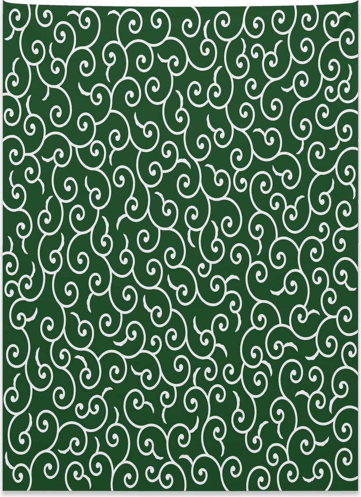 Abakuhaus Grün Wandteppich, Altes japanisches Muster aus Weiches Mikrofaser Stoff Kein Verblassen Klare Farben Waschbar, 110 x 150 cm, Smaragdgrü...