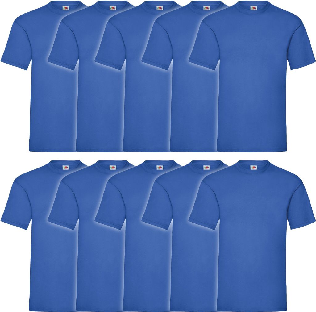 10er Pack Fruit of the Loom Valueweight T-Shirt + GRATIS MyShirt Stoffbeutel Farbe: royal Größe: S