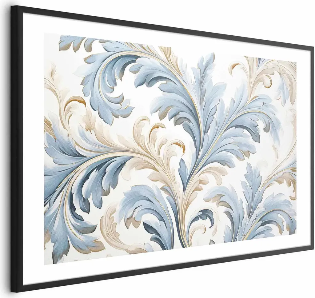 Quadro Vite Barocca 60x40 cm - Cornice Nera e Margine - Qualità Top