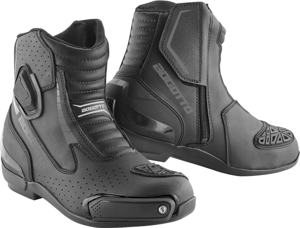 Bogotto Cartagena perforierte Motorrad Stiefel, schwarz, 36