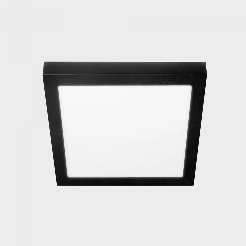 Plafonnier LED Anti-Éblouissement Noir 24W 4000K pour Plafond Bas 225mm