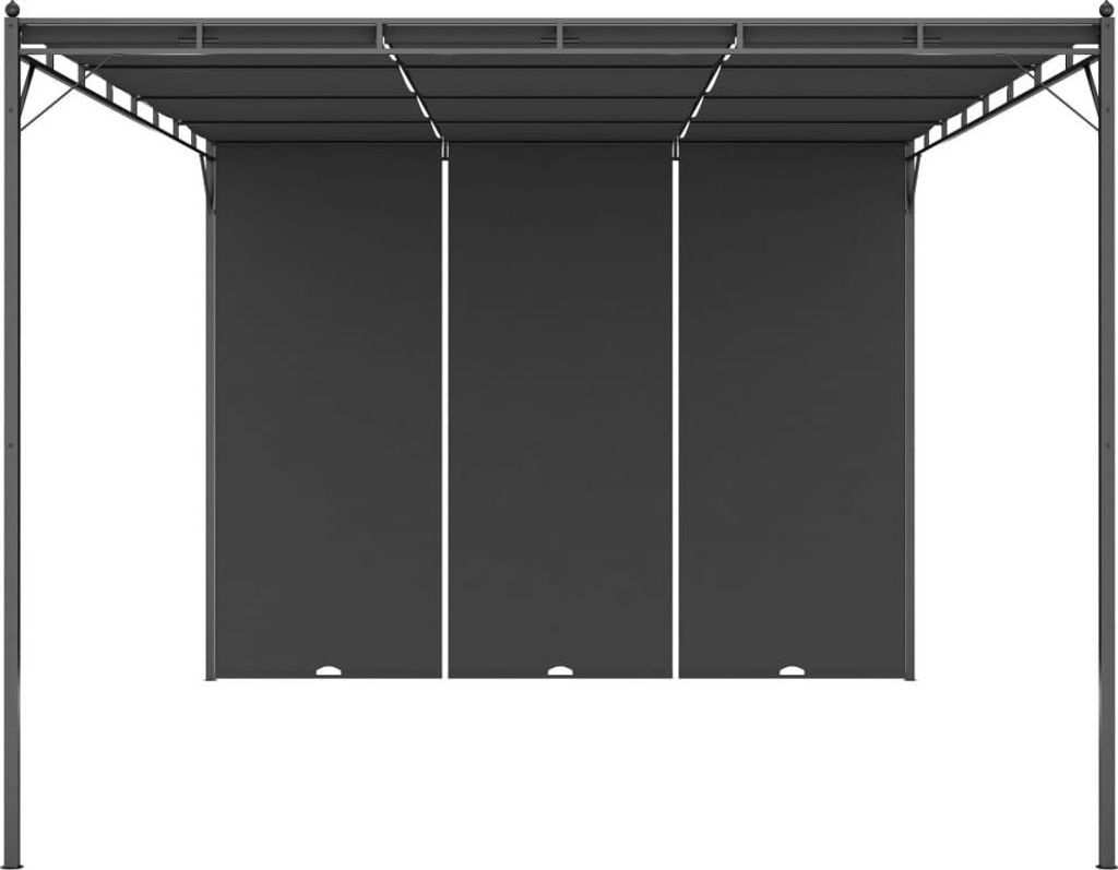 vidaXL Gartenpavillon mit Seitenvorhang 4x3x2,25 m Anthrazit
