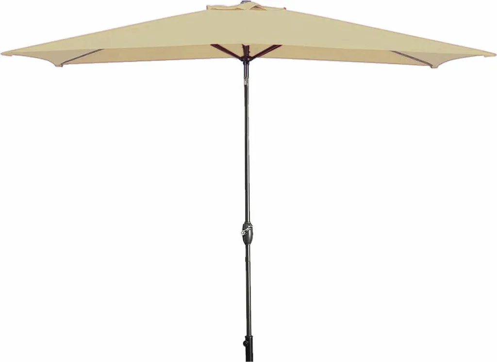 Grand parasol de jardin 2x3m brun 8 baleines acier Marbueno Réf 10492