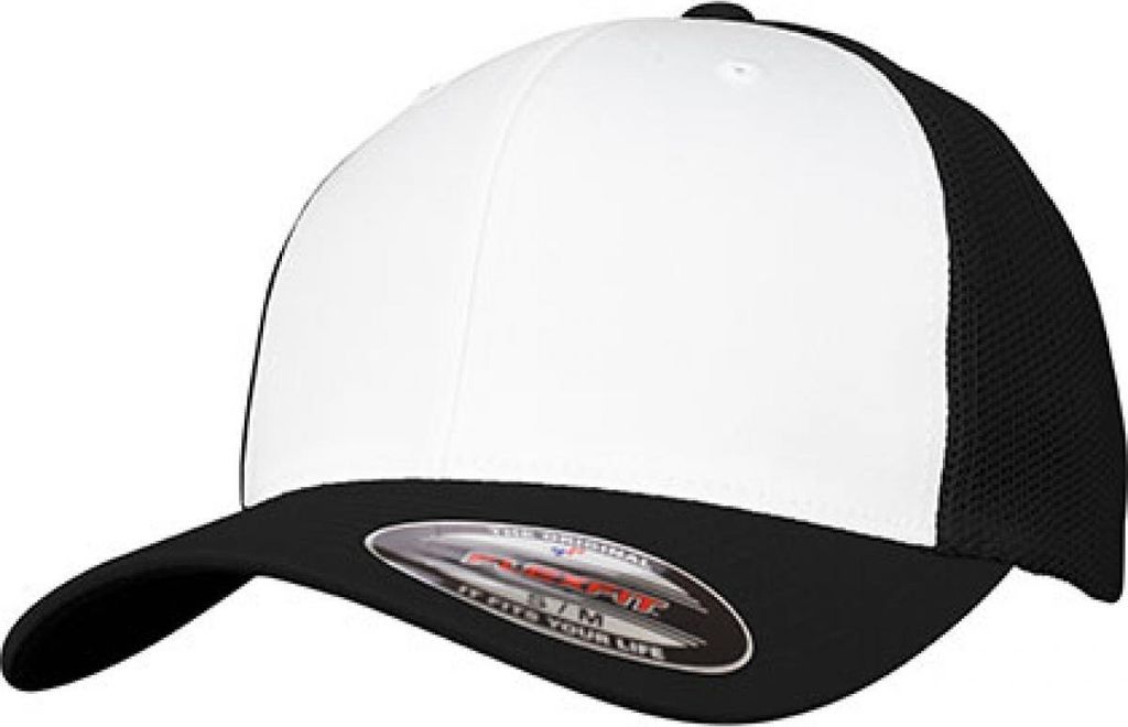 Flexfit Mesh Trucker Trucker Cap mit BW weiß/schwarz S/M Immagine del prodotto 