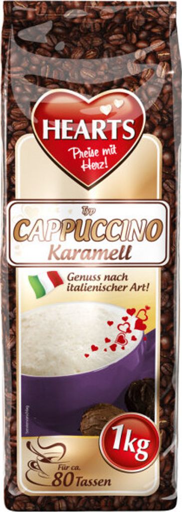 HEARTS Cappuccino Karamell 1kg Instantkaffee Pulver Produktbild 2