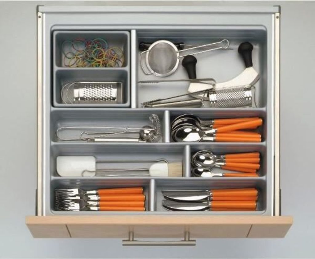 Agoform Besteckeinsatz Scoop II Set 474x916x59mm, mit Trenner Kunststoff silber