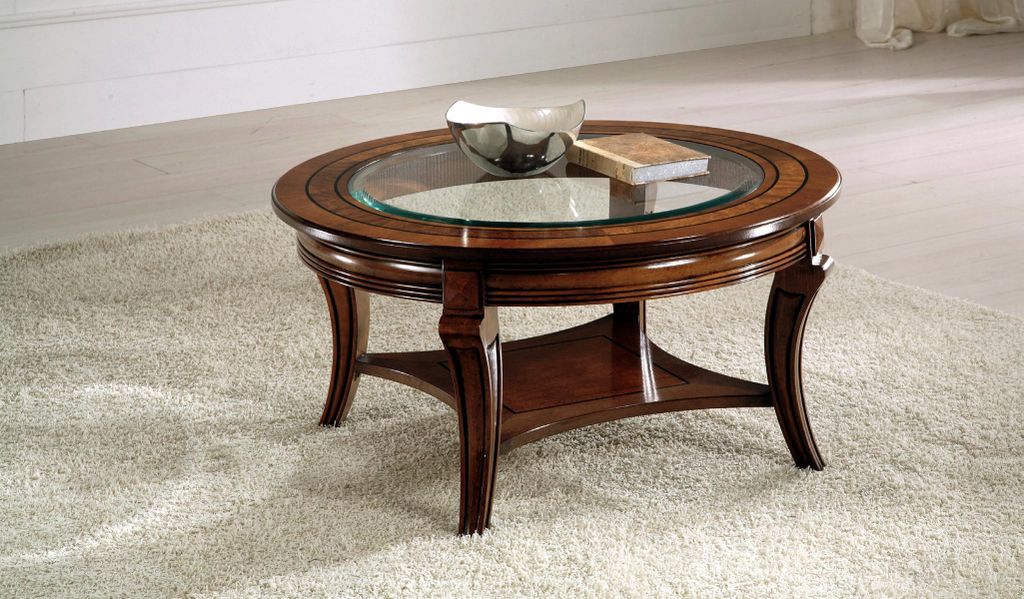Couchtisch Rund Tisch Holz Italienische Möbel Runde Tische Produktbild 