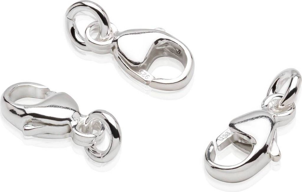 3 x Karabinerverschluss 6,8x4,5mm 925 Sterlingsilber Zubehör Silberkette Schmuck