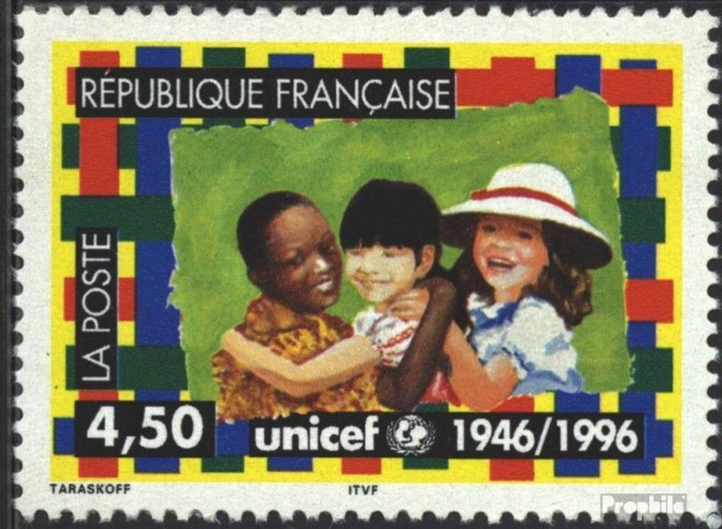 Briefmarken Frankreich 1996 Mi 3175 (kompl.Ausg.) postfrisch 50 Jahre UNICEF