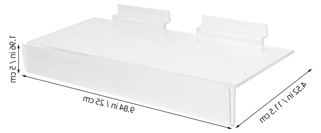 Transparente Lamellen Wandregale 2 Stück aus strapazierfähigem Acryl für Schuhpräsentationen