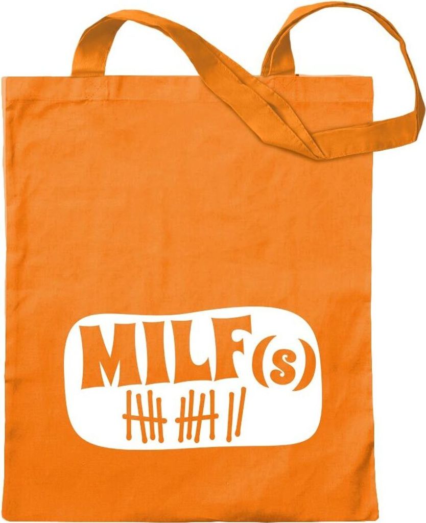 Kiwistar - Baumwolltasche - mandarin - Milfs Motiv1 - Tragetasche Stoffbeutel Umhängetasche Langer Henkel