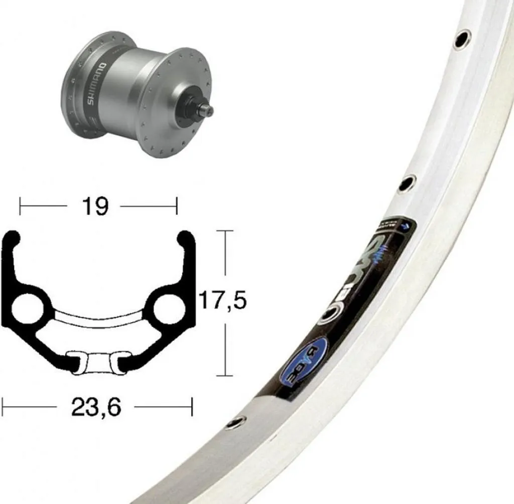 Roue 28 pouces anti-voile jante Rigida Zac 19 et rayons inox incassables