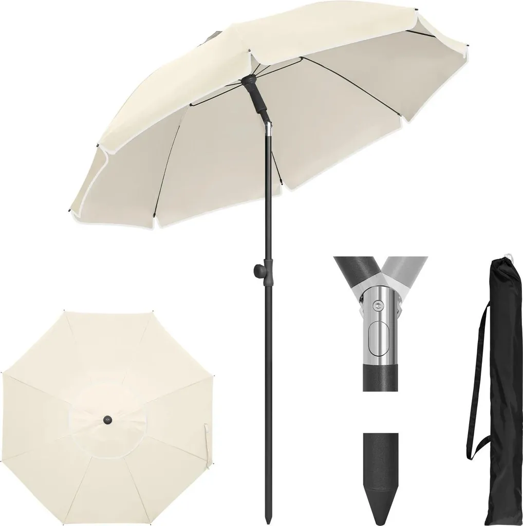 Ombrellone Balcone Beige 135cm - Alluminio Inclinabile UV50+ Offerta