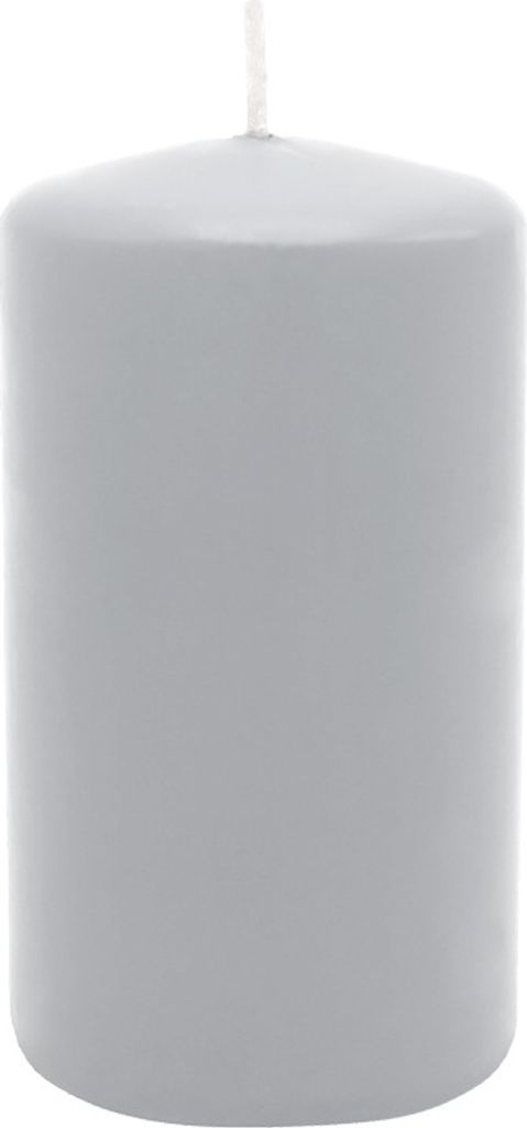 Stumpenkerze aus Paraffin, Silbergrau, WENZEL, 100/60 mm, Brenndauer ca. 36h, selbstverlöschend