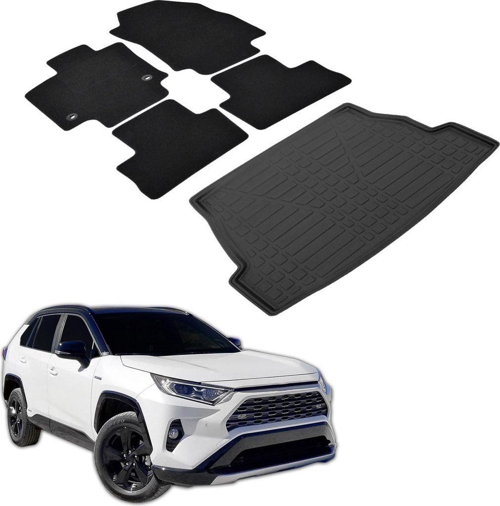 Kofferraumwanne Fußmatten Set Für Toyota RAV-4 5 Hybrid Produktbild 