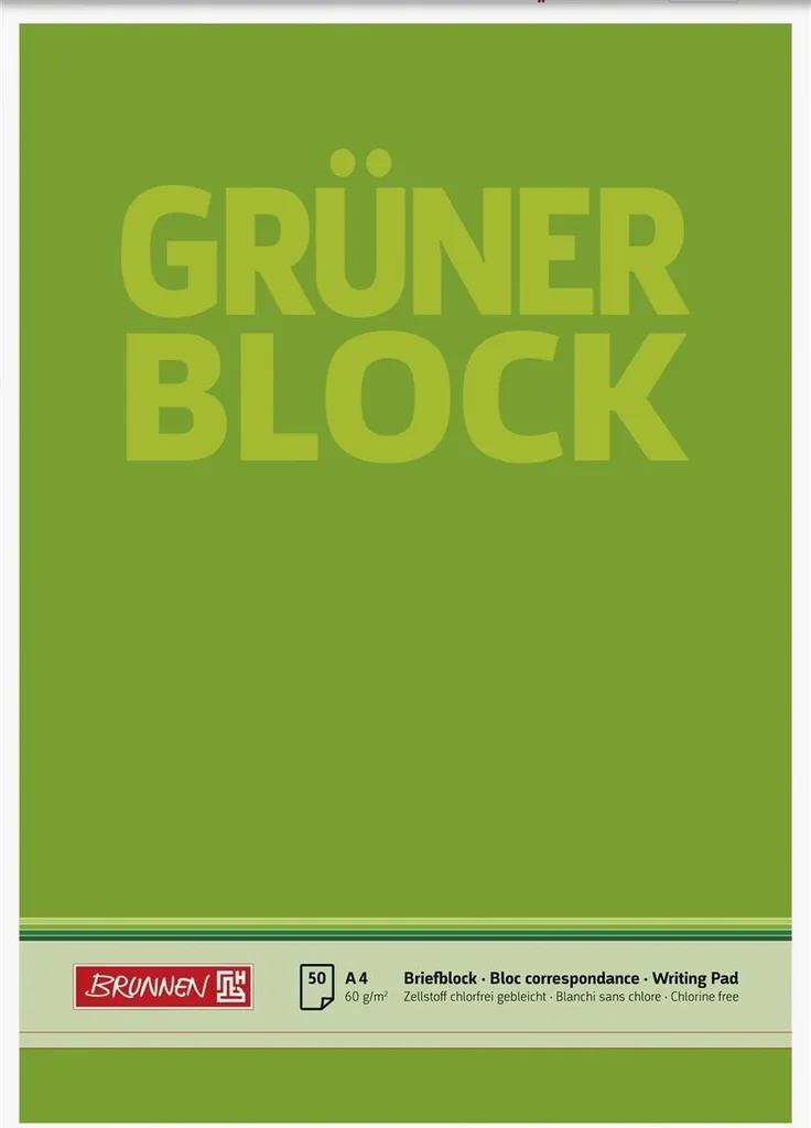 BRUNNEN 1052636 Bloc de Dessin A4 60g 50 Feuilles Lot de 10 Blocs