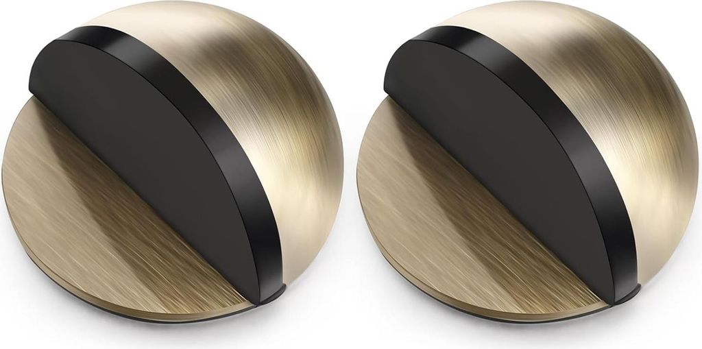 Selbstklebender Boden Türstopper Ovaler Türstopper aus Edelstahl Bodenmontierter Halbmond mit Kleber für Hartboden Glastür(Bronzefarbe,2 Stk)