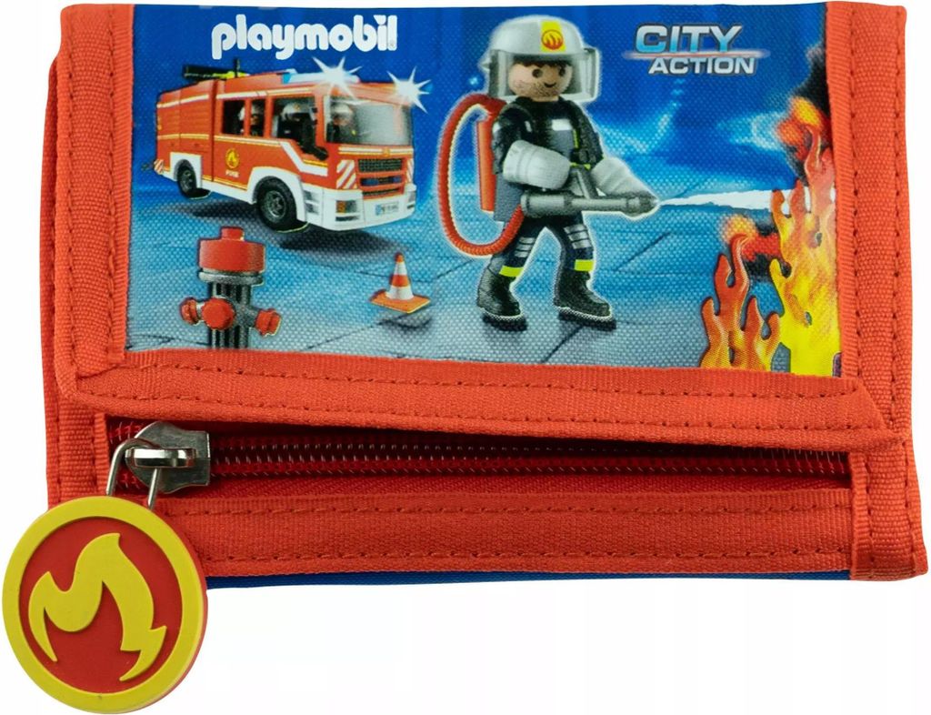 ASTRA Geldbeutel Portemonnaie PLAYMOBIL FEUERWEHR leicht bunt Kinder Jungen