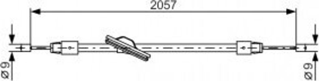 BOSCH 1 987 482 331 - OE 204 420 14 85 Seilzug, Feststellbremse für C-Klasse (W204), C-Klasse (C204), C-Klasse (S204), E-Klasse (A207), E-Klasse (...