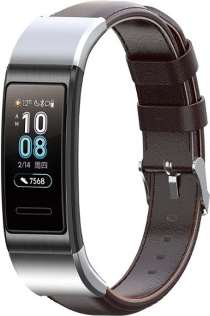 Strap-it Huawei Band 3 / 4 Pro Armband Leder (Dunkelbraun)