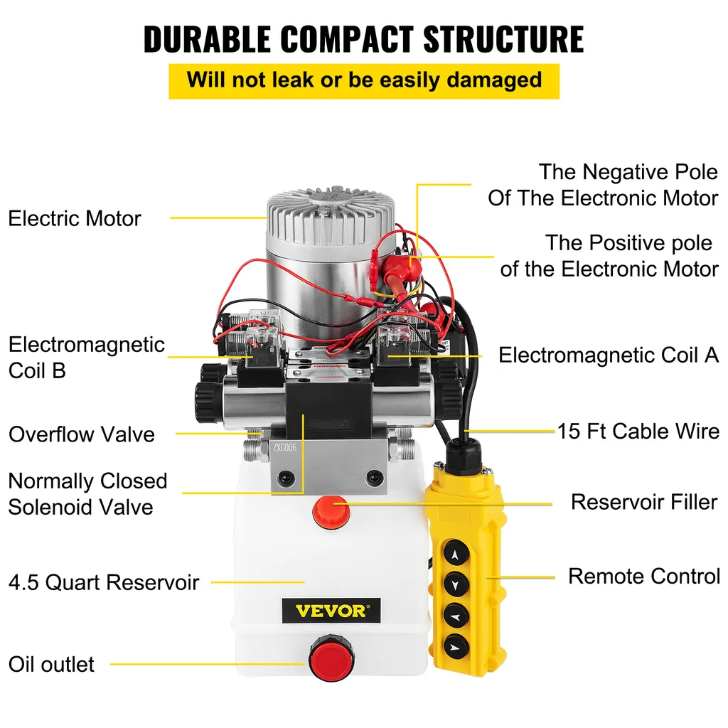 Pompe Hydraulique Électrique 12V 4.5L : Dites Adieu au Pompage Manuel