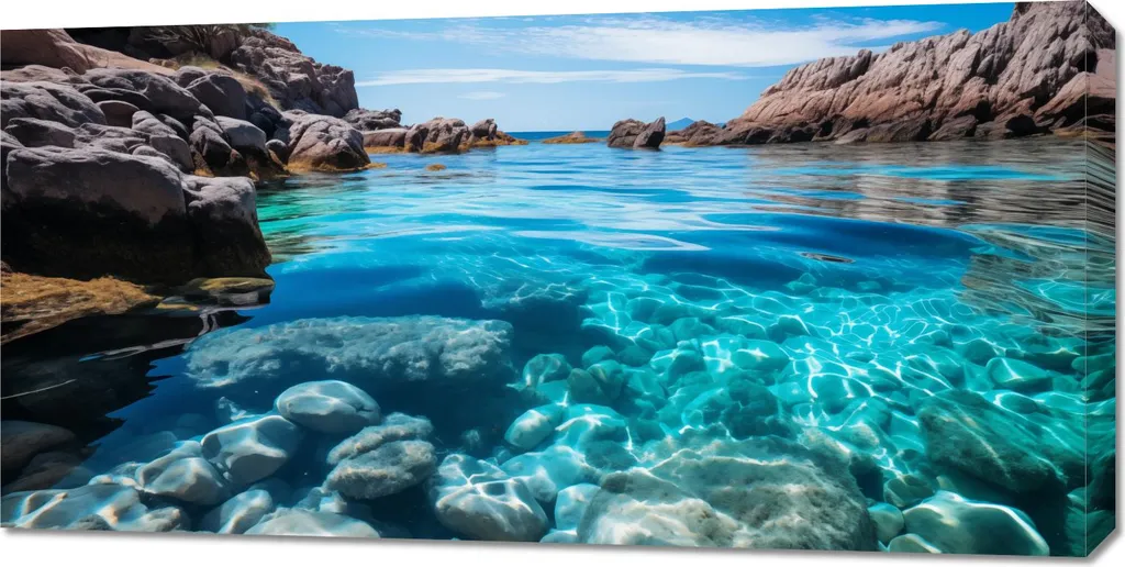 Tableau Eau cristalline 100 x 50 cm - Toile Haute Définition Anti-Reflet