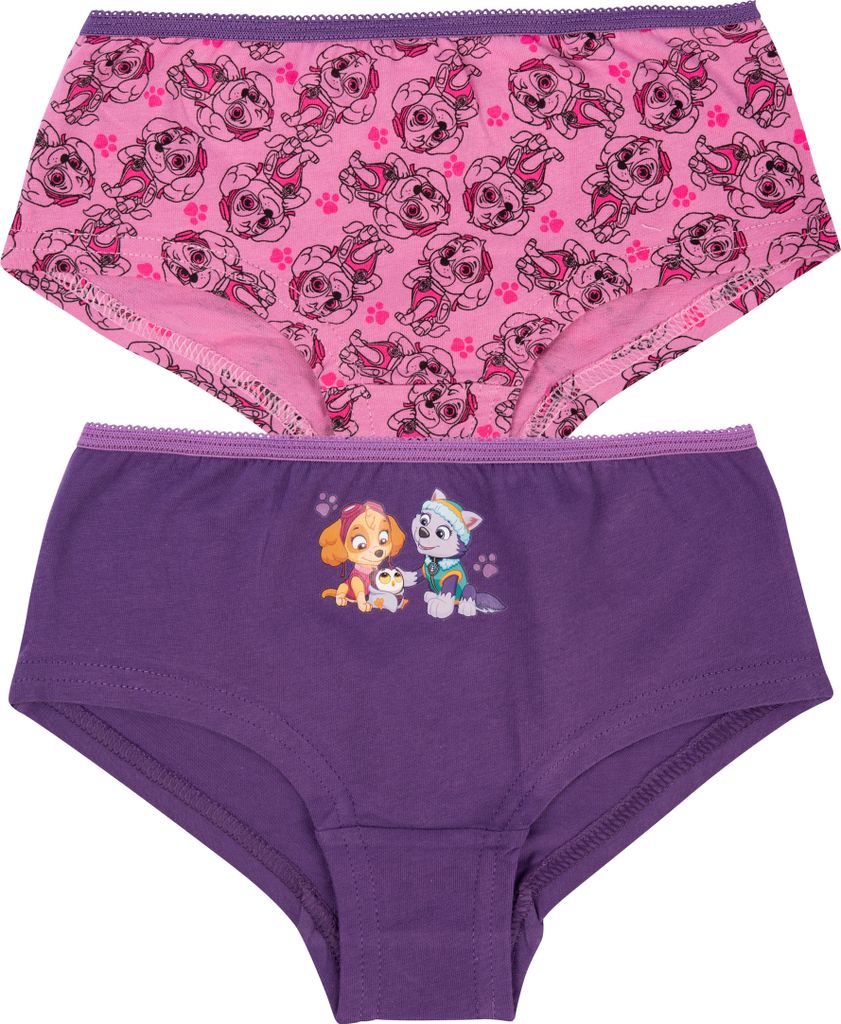 Paw Patrol Unterhose für Mädchen Kinder Panty Slip Unterwäsche Rosa/Lila (2er Pack) 110-116