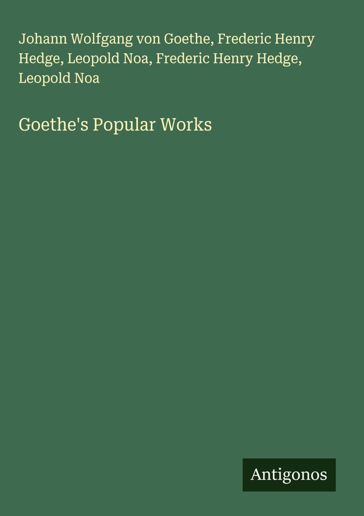 Goethe's Popular Works