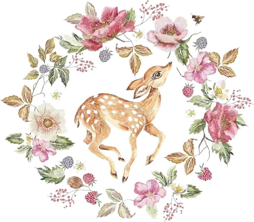 Hirsch-Bambi-Blume zum Aufbügeln